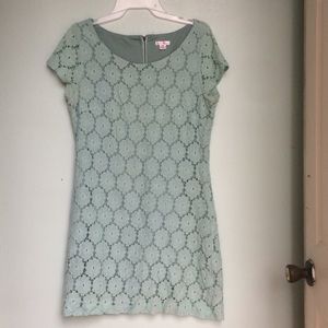 Formal turquoise lace dress